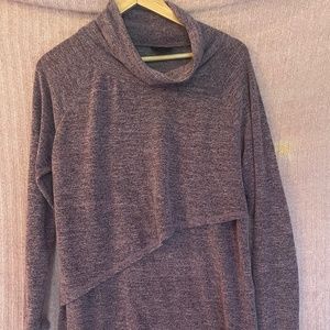 Nursing Queen Purple Asymmetrical Nursing Sweater